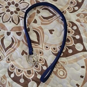 Vera Bradley Navy Keychain with Silver Clip
